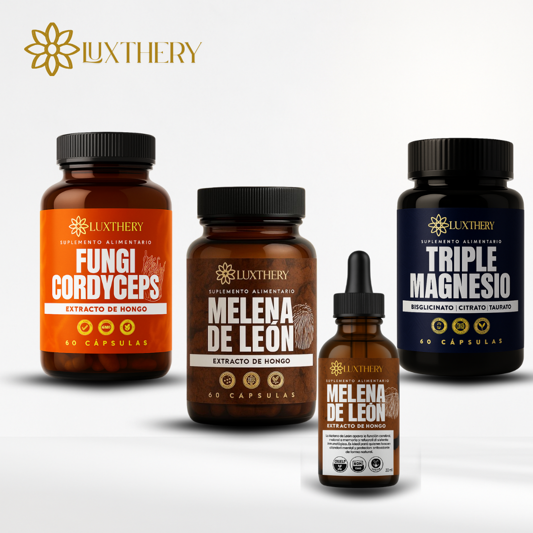 Pack Energía y Salud Integral - Cordyceps, Melena de León, Triple Magnesio + Melena de León (Gotas)
